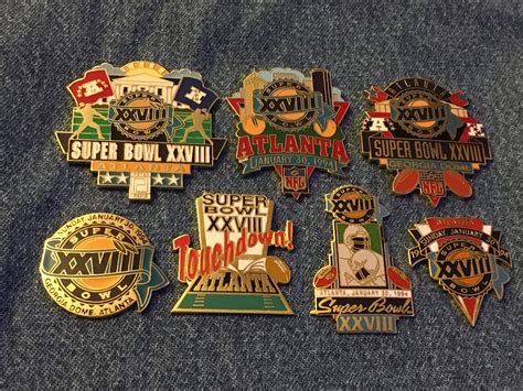 Super Bowl Xxviii Pin ~ Collection Of 7 Pins ~ Cowboys And Bills In