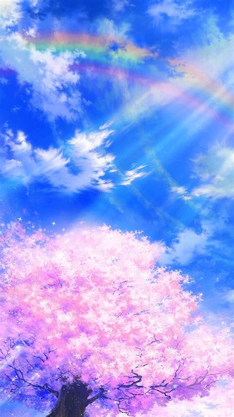 Bd76 Anime Sky Cloud Spring Art Illustration Blue In 2020