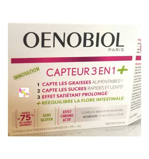 Oenobiol Capteur 3 En 1 Prébiotiques 60 Gélules Oenobiol Capteur