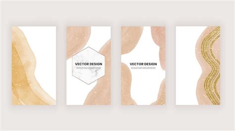 Premium Vector Social Media Stories Brown And Nude Watercolor Shapes