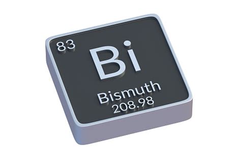 Bismuth Bi Chemical Element Of Periodic Table Isolated On White