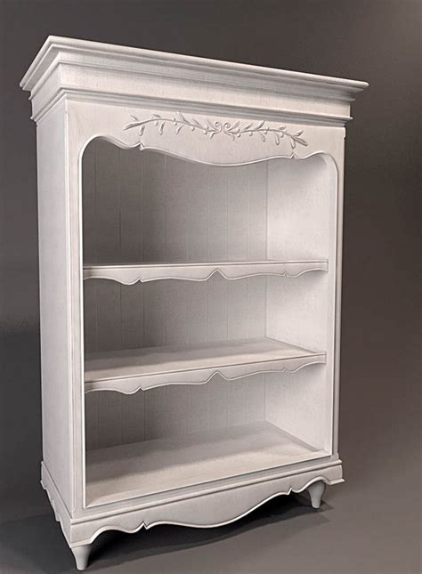 white antique bookshelf  model dsmax files