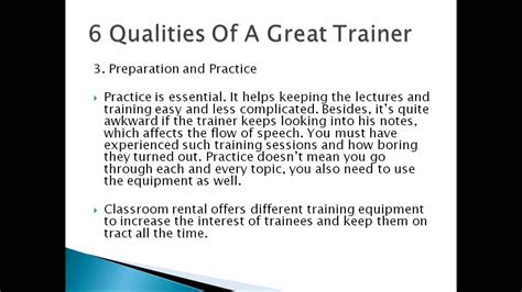 6 Qualities Of A Great Trainer Youtube