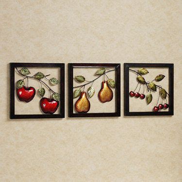 The color combination for this metal wall hanging makes is perfect match for modern decorations and applications. Fruit Medley Metal Wall Art Set | Kitchen decor wall art, Metal wall art decor, Kitchen wall ...