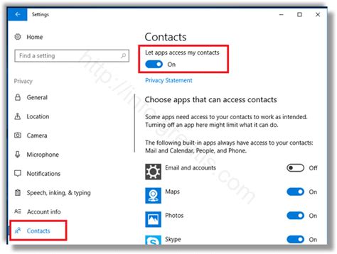 How To Disable App Access To Contacts In Windows 10 Windows Tips
