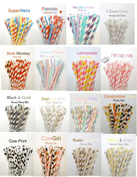 Paper Straws Pick Your Party Paper Drinking By Dimestorebuddy 375