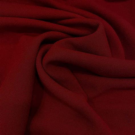 Burgundy Red Crepe 100 Wool Fabric — Tissus En Ligne