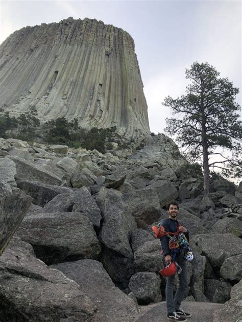 Climbing Devils Tower National Monument Forest Tourist Devils Tower