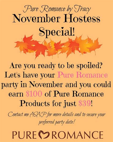 November 2014 Hostess Incentive Pure Romance Party Pure Romance Pure Products