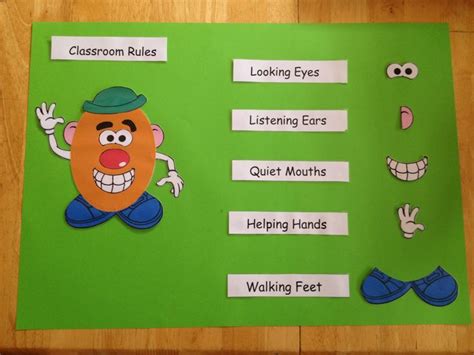 Classroom Rules Mr Potato Head Kindergarten Pinterest