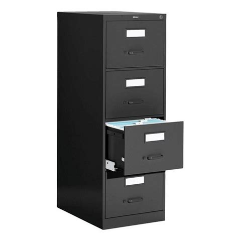 Global 4 Drawer Legal Size Vertical Lock Metal File Cabinet In Black