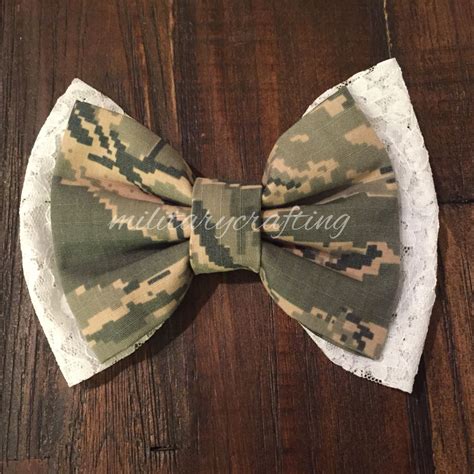 Military Camo Bow With Lace On Etsy Store Https Etsy Com Shop Militarycrafting Ref Hdr