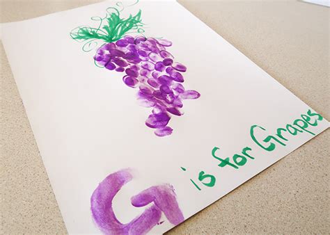 G Is For Grapes Fingerpaint Project Woo Jr Kids Activities