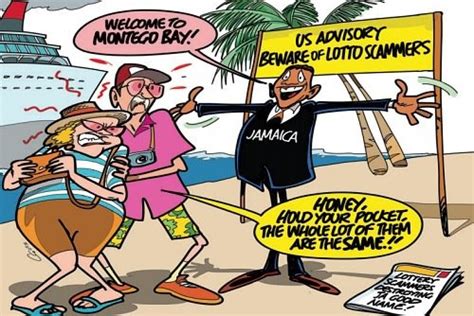 cartoon depicting jamaica s lotto scam which has been in the news lately jamaicanmecrazy