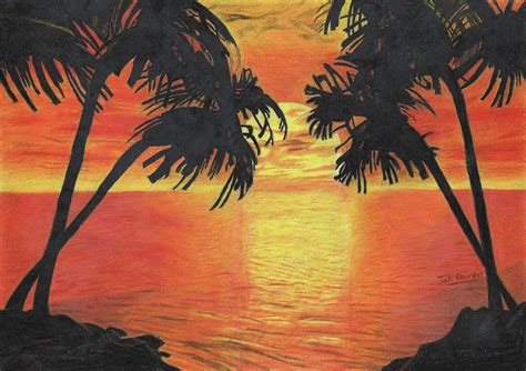 How To Draw A Sunset With Colored Pencils Easy Step By Step You Can
