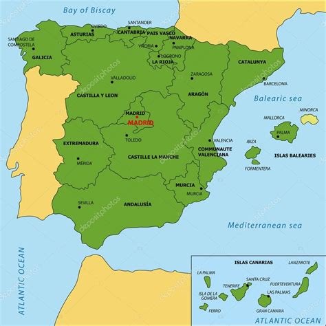 Mapa Da Espanha Com Cidades Edulearn