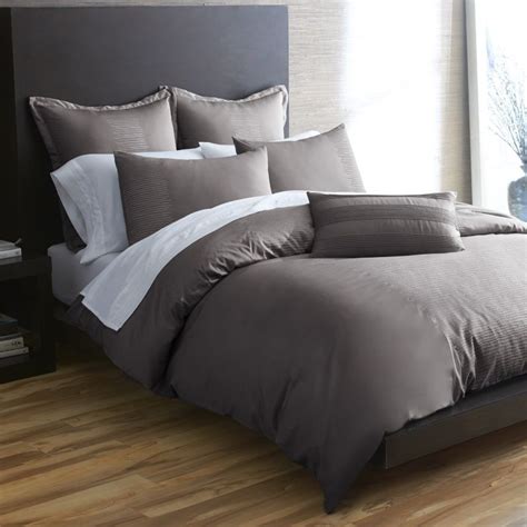 The interplay of wenge with light gray continues in the night stands, chest, and dresser. Dark gray bedding with light walls | Duvet cover sets ...