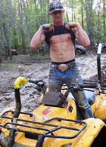 Shirtless Redneck Farm Boy Abs Dirty Four Wheeler Country Photo Pinup