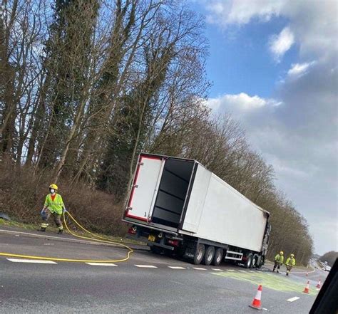 A1 Blocked North Of Stamford As Lorry Catches Fire