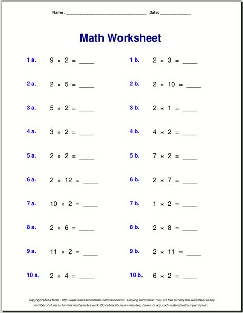 Multiply by ones and tens grade/level: Multiplication worksheets for grade 3