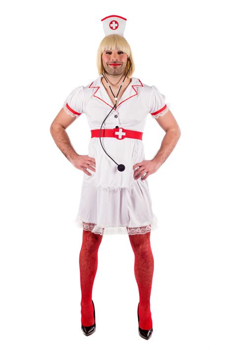 Mens Naughty Nurse Costume M L Xl Adult Male Funny Fancy Dress For Stag Do Party Ebay
