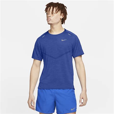 Slim Blue Running Short Sleeve Shirts Nike Nl