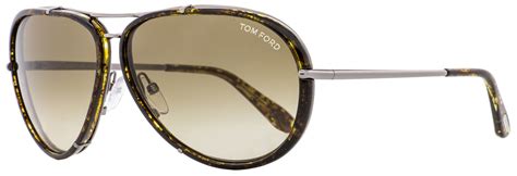 Tom Ford Aviator Sunglasses Tf109 Cyrille 14p Ruthentiumbrown Horn