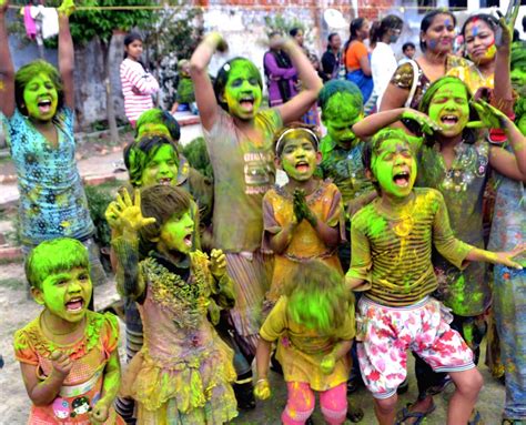 Children Celebrate Holi
