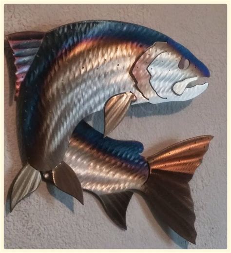 One Of A Kind Hand Mademetal Etsy Metal Fish Wall Art Fish Wall