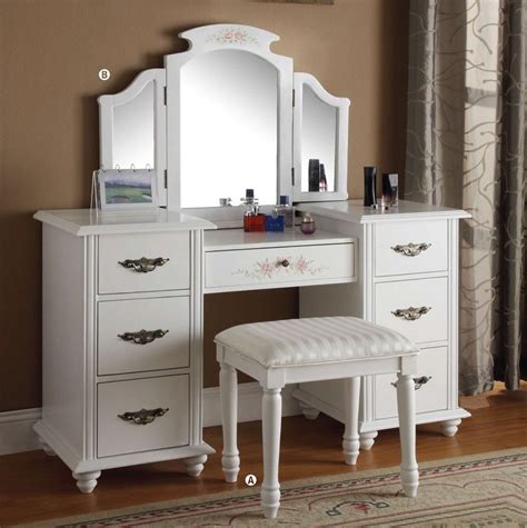Sears has bedroom vanities so you can get ready in the morning. New 3-pc Torian White Vanity Desk Set #AcmeFurniture ...