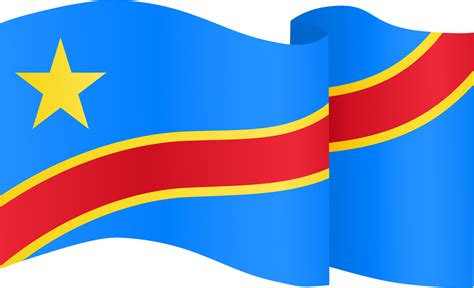 Demokratisch Republik Von Das Kongo Flagge Welle Isoliert Auf Png Oder