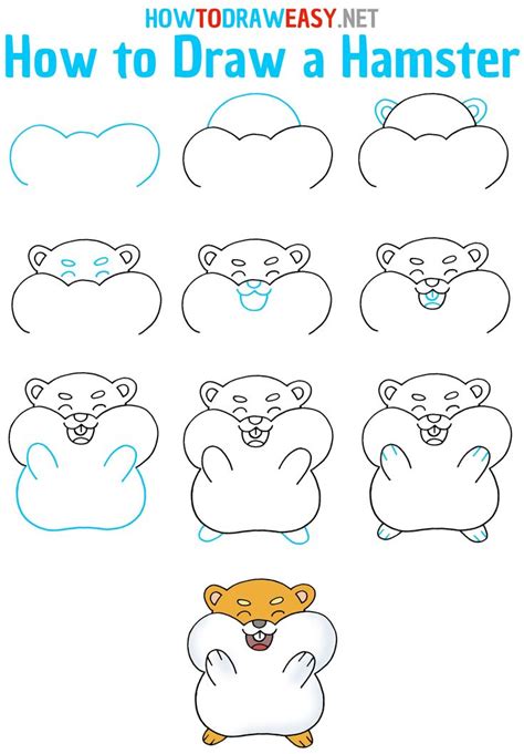 How To Draw A Hamster Step By Step Drawing Instructions For Kids And