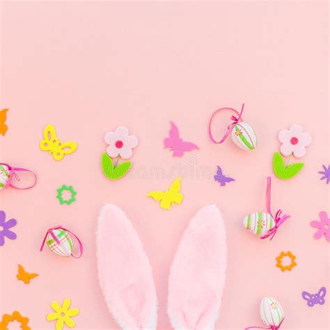 Creative Easter Flat Lay Composition Stock Image Image Of Minimal