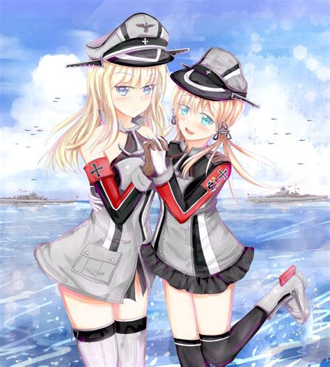 壁纸 动漫女孩 Kantai系列 Prinz Eugen Kancolle 俾斯麦kancolle Twintails 长发