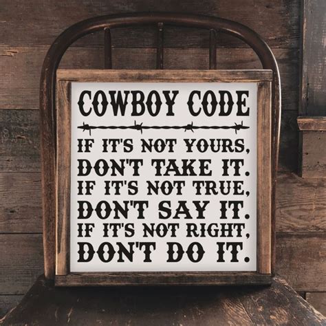 Cowboy Code Wood Sign Cowboy Sign Western Decor Western Etsy In 2023