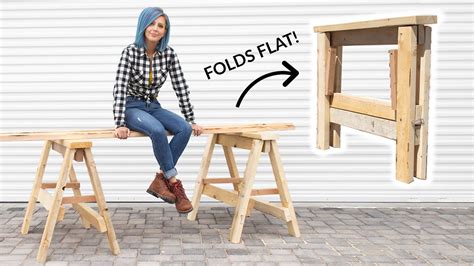 Folding sawhorses, simple and handy!: HEAVY DUTY DIY Folding Sawhorses - YouTube