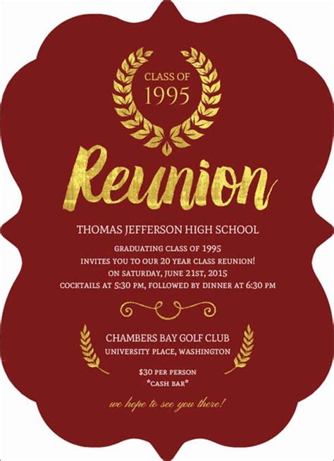 Class Reunion Invitation Template Free Luxury 15 Reunion Invitation