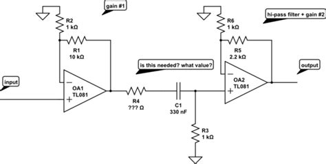 Op Amp Help With Resistor In Gain And Filter Op Amps Circuit