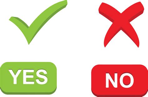 Yes Or No Illustration Check Mark Icon Right And Wrong 15634425