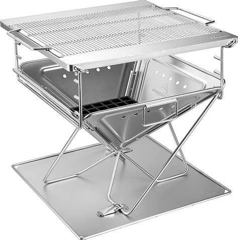 Campingmoon Bbq Grill Fire Pit Foldable Stainless Steel