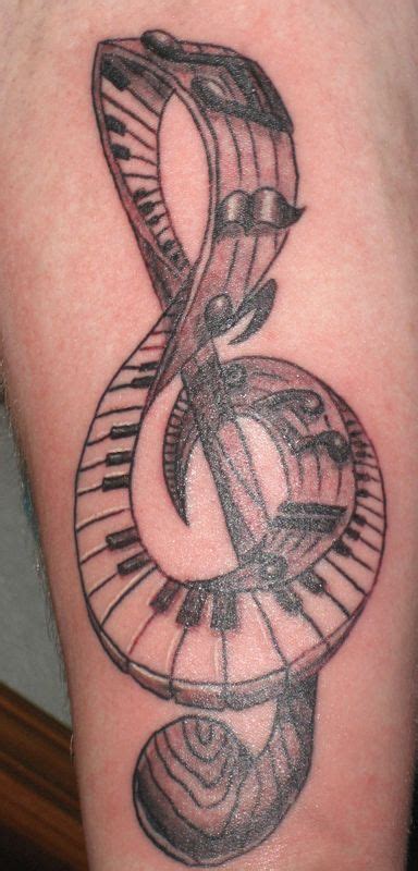 Music tattoos are also a way of showing one's love for music. Treble Clef by curtiscflush on deviantART | Sheet music tattoo, Piano tattoo, Sleeve tattoos