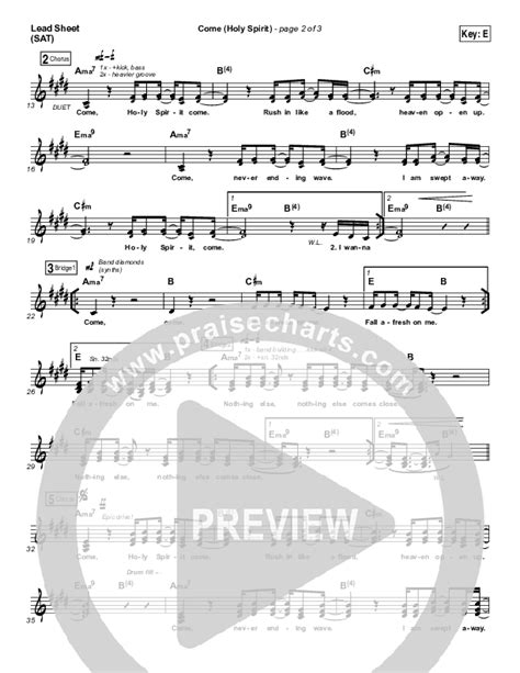 Come Holy Spirit Sheet Music Pdf Vertical Worship Praisecharts