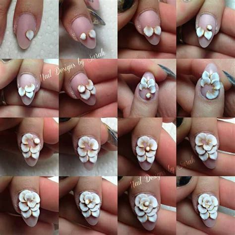 Gel Rose Pictorial Rose Nail Art 3d Acrylic Nails 3d Flower Nails
