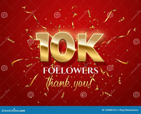 10000 Followers Celebration Vector Banner With Text Stock Vector