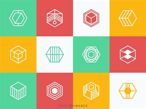 Polygonal Logo Template Collection Vector Download