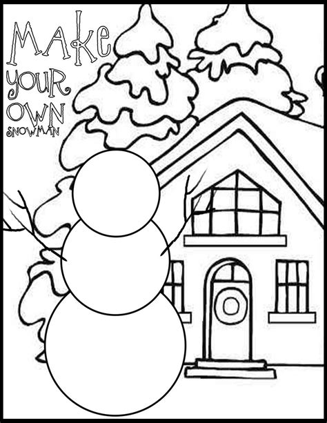 Everyday Mom Ideas Draw Your Own Snowman Coloring Page Snowman