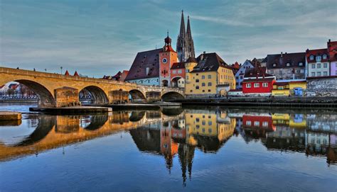 Stone Bridge Regensburg Blue Hour Regensburg Wonders Of The World