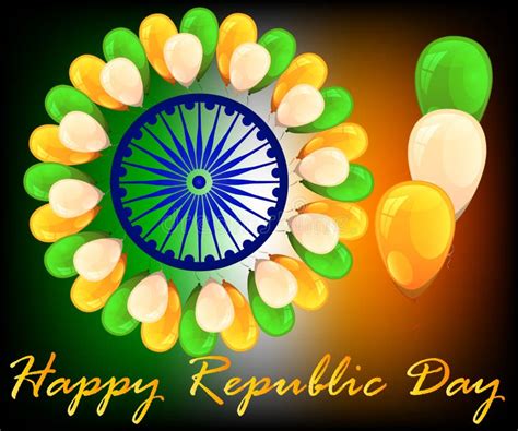 Happy Indian Republic Day Celebration Poster Or Banner Background Stock