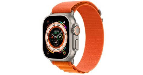Buy Apple Watch Ultra Gps Cellular 49mm Titanium Case With Orange Alpine Loop Medium