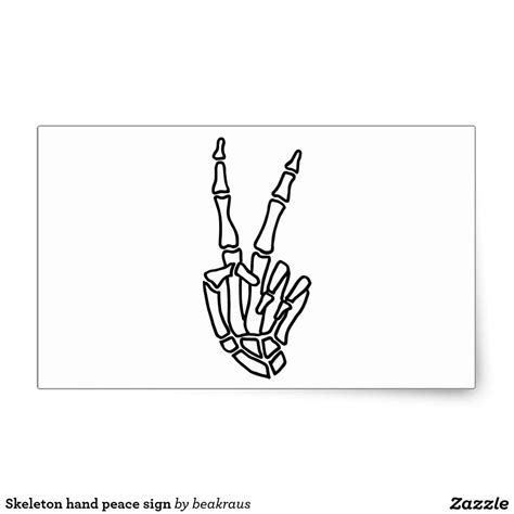 Skeleton Hand Peace Sign Rectangular Sticker Zazzle Peace Sign